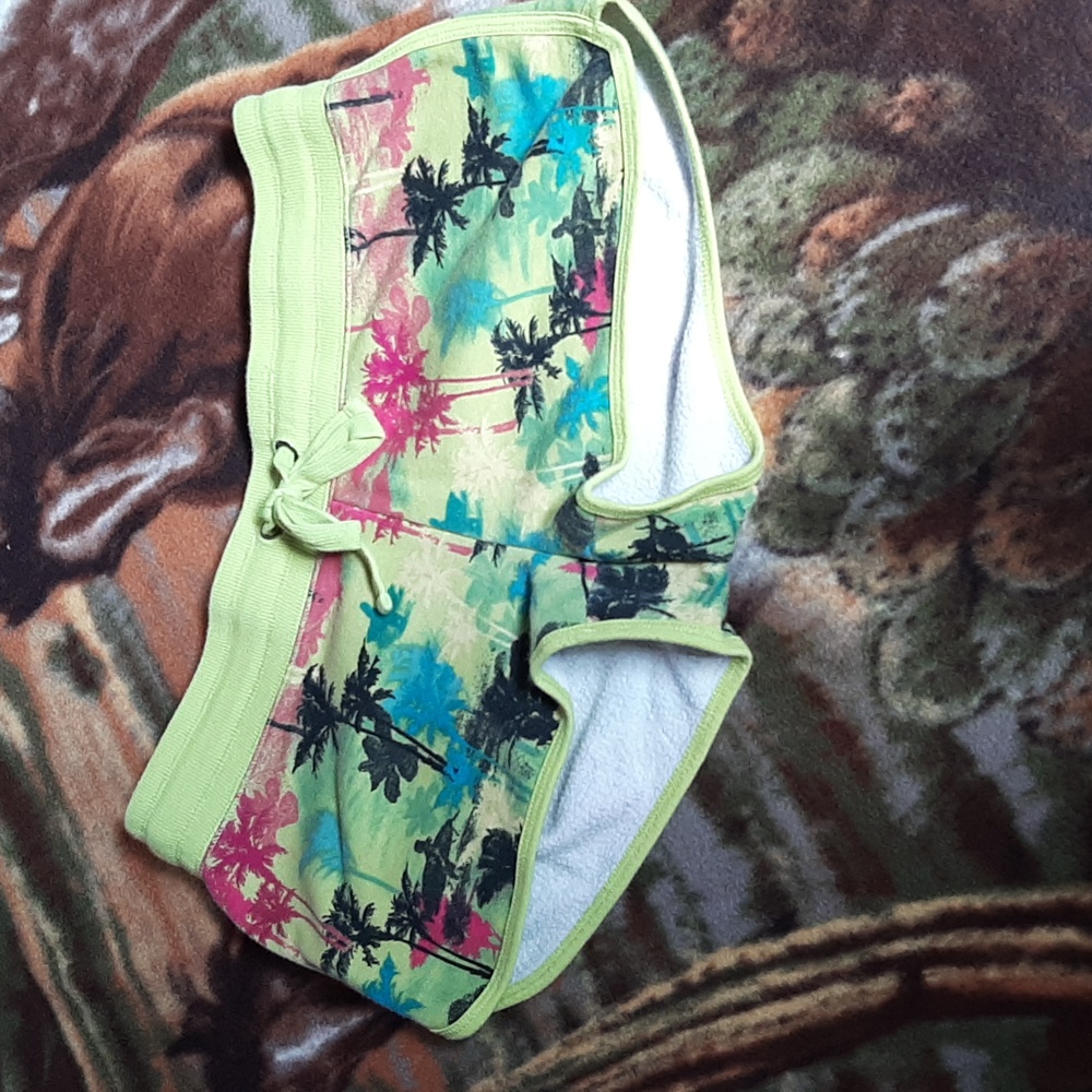 Lime Green Palm Tree Print Shorts